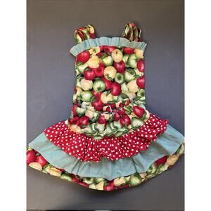 Homemade Toddler Girl Apple Shirt And Skirt Size 4T Costume Ribbon Back Handmade